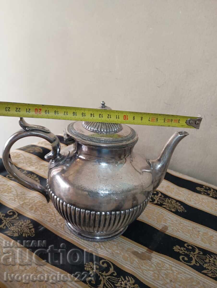 Δημοπρασία Παλιά ασημένια κανάτα για καφέ, τσάι