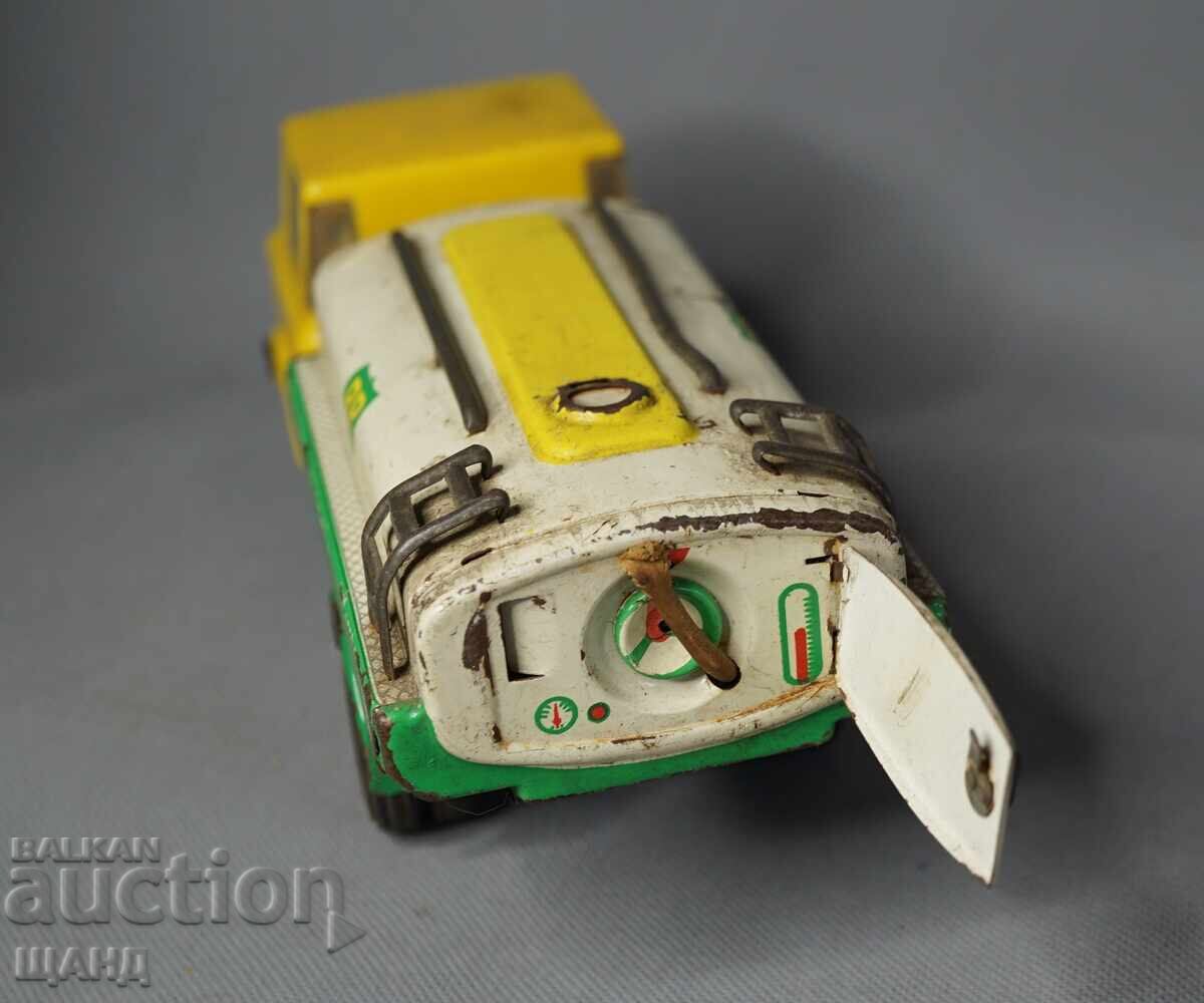 Old German metal toy tank truck model - 5