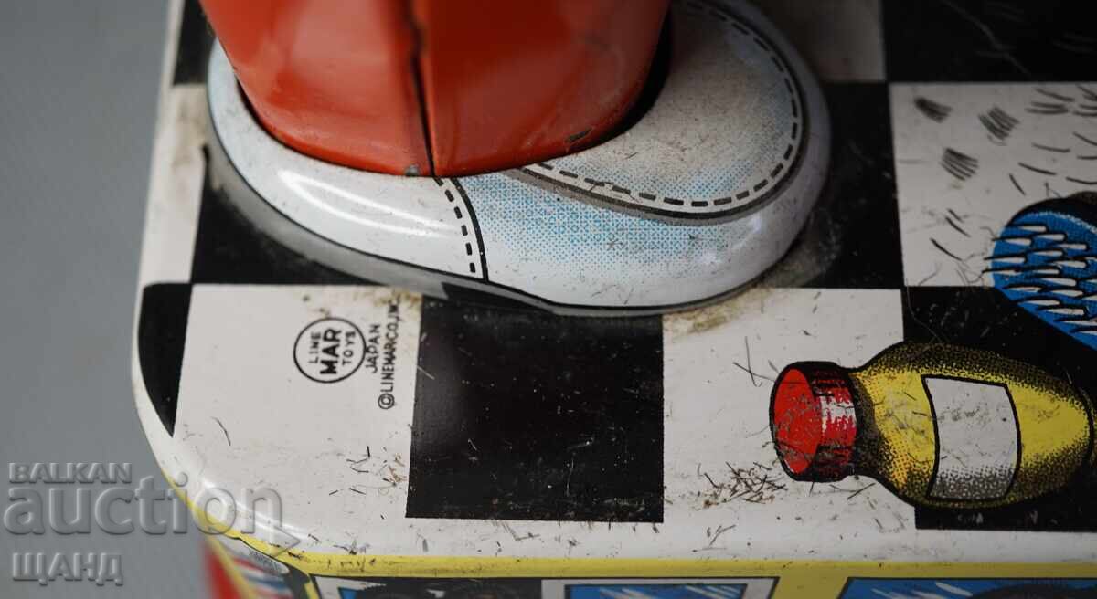 Стара Японска метална играчка Мече фризьор на батерии - 5