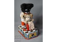 Vechiă jucărie metalică japoneză Ursuleț frizer pe baterii