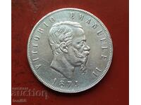 Italia 5 lire 1874 - argint