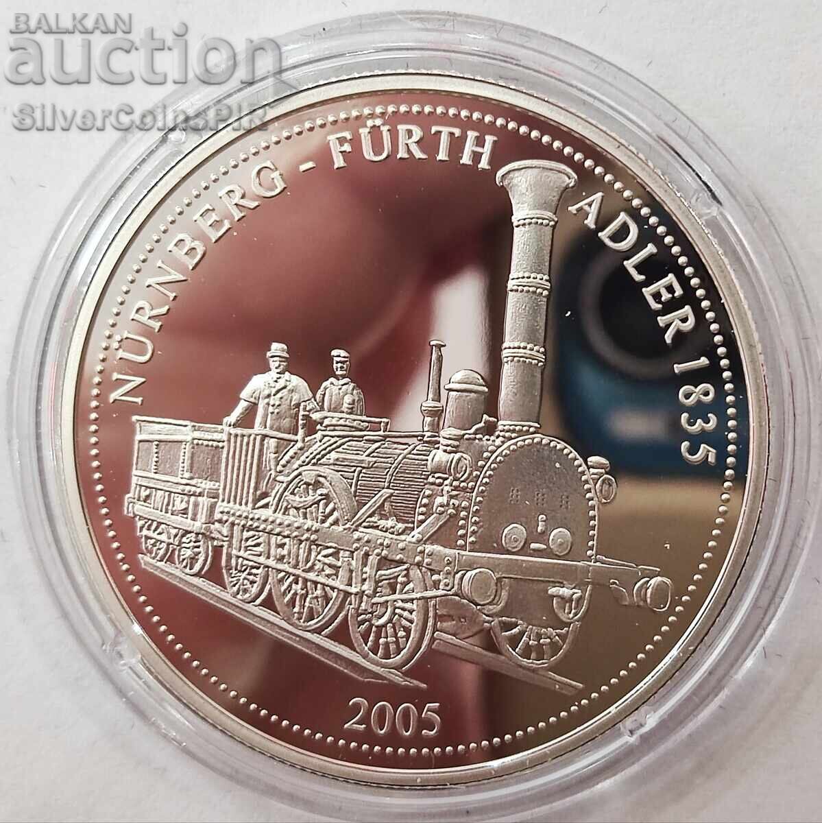 Silver 1000 Francs Train 2005 Togo Silver 1000 Francs Train 2005 Togo