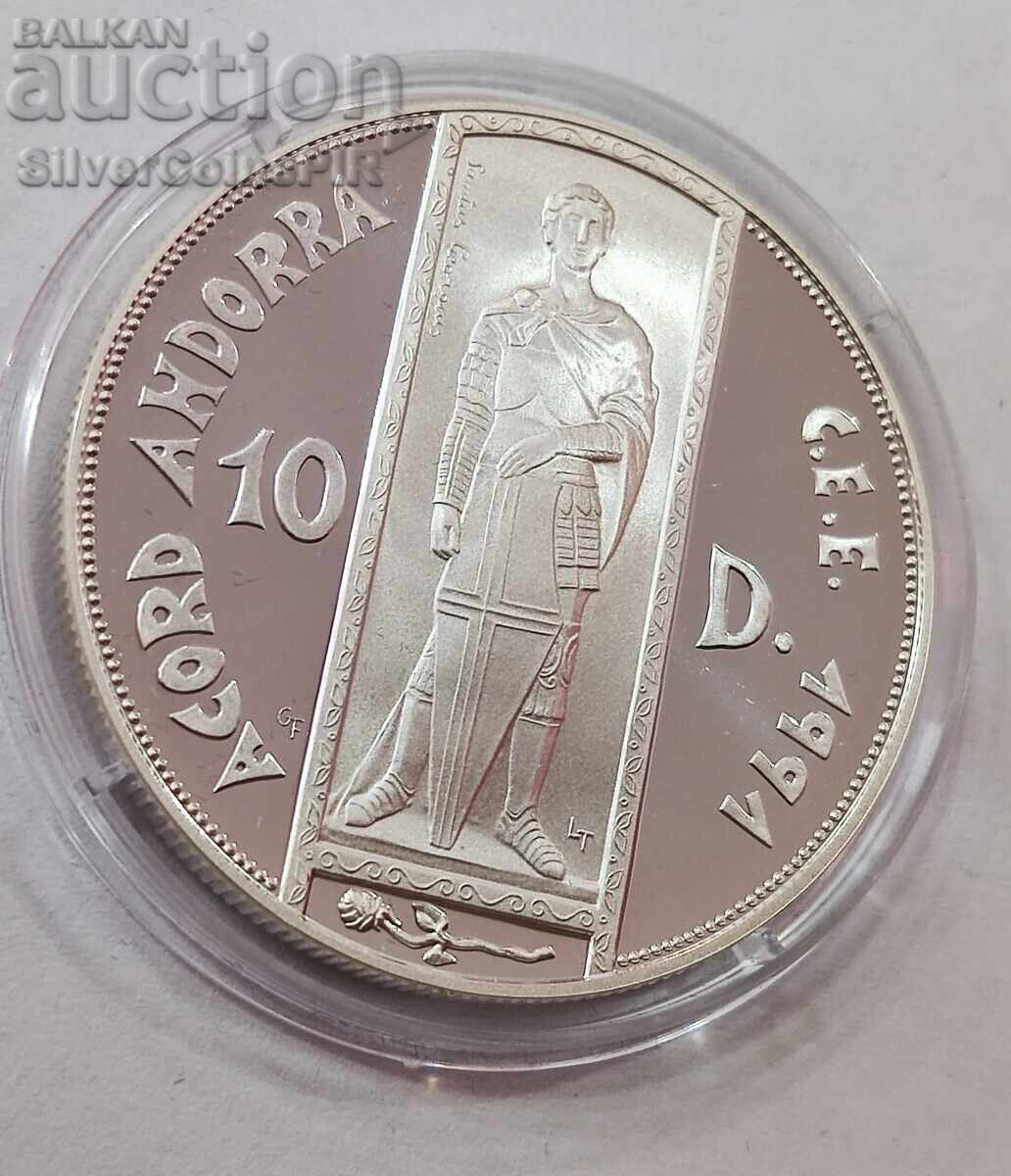 Silver 10 Dinera Saint George 1993 Andorra - 5 Silver 10 Dinera Saint George 1993 Andorra - 5