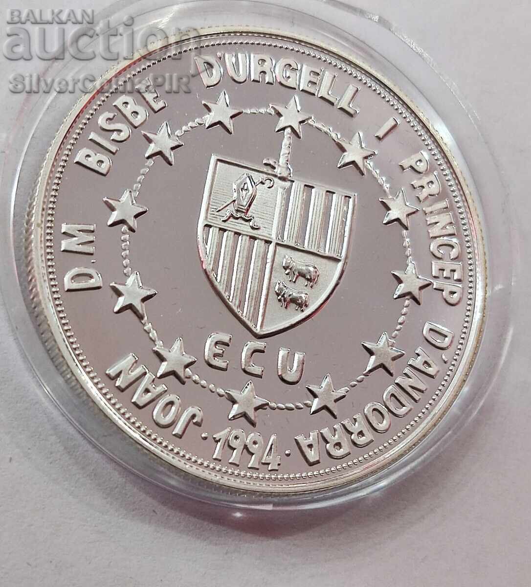 Silver 10 Dinara Peter III 1994 Andorra - 5 Silver 10 Dinara Peter III 1994 Andorra - 5