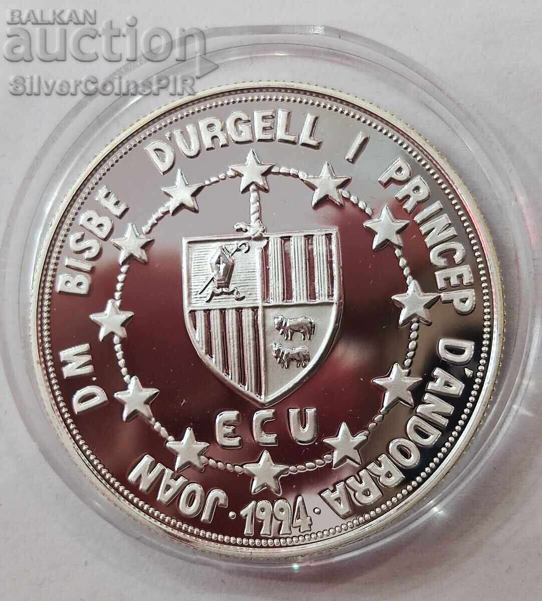 Silver 10 Dinara Peter III 1994 Andorra - 6 Silver 10 Dinara Peter III 1994 Andorra - 6