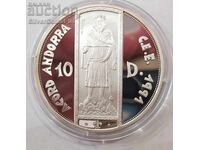 Silver 10 Dinara Peter III 1994 Andorra