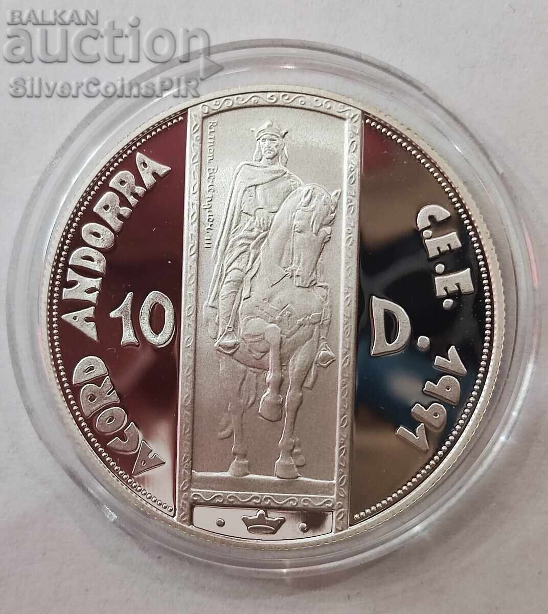 Silver 10 Graf of Barcelona 1995 Andorra Silver 10 Graf of Barcelona 1995 Andorra