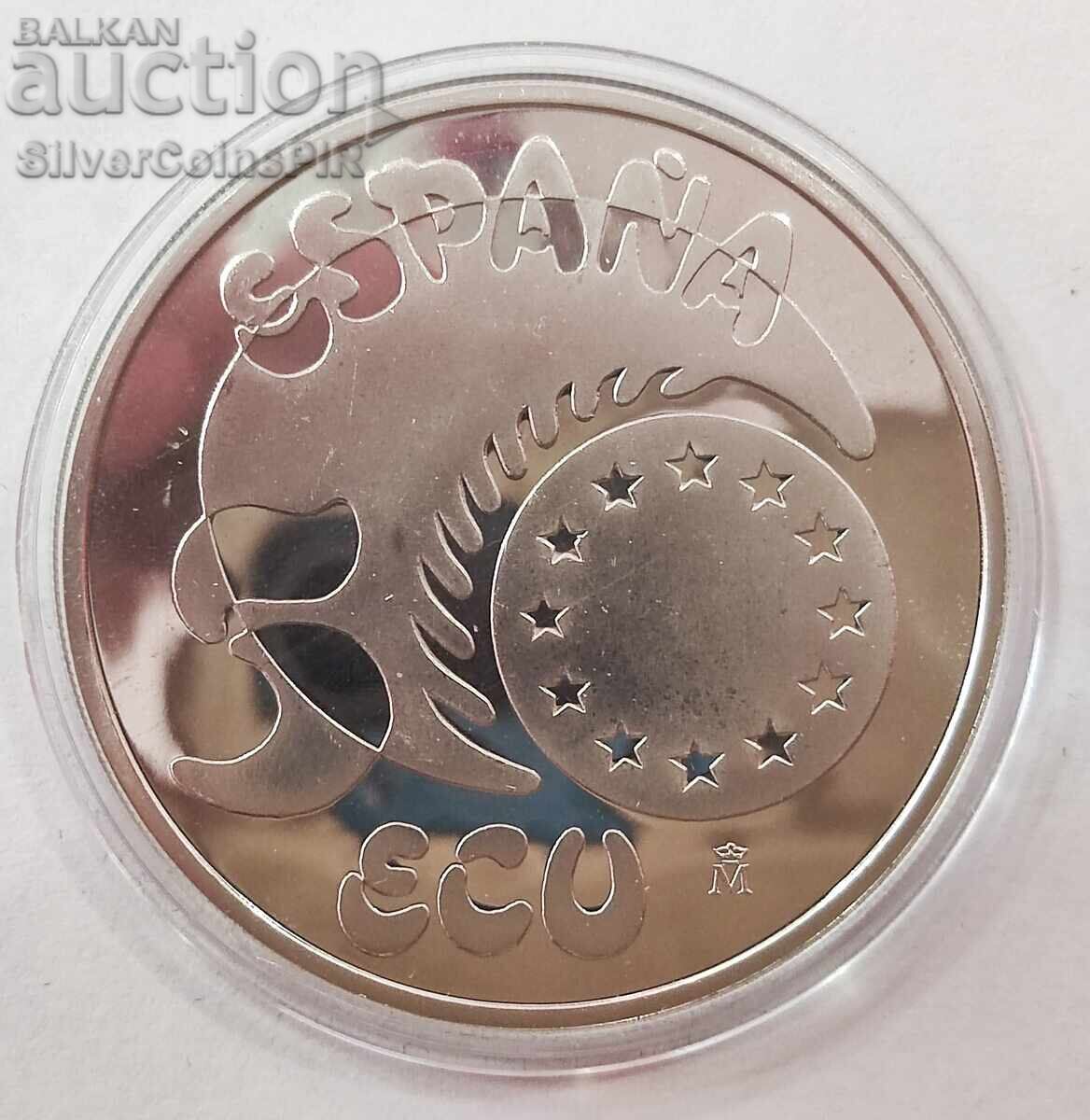 Delivery of Silver 5 ECU Charlemagne 1989 Spain Delivery of Silver 5 ECU Charlemagne 1989 Spain