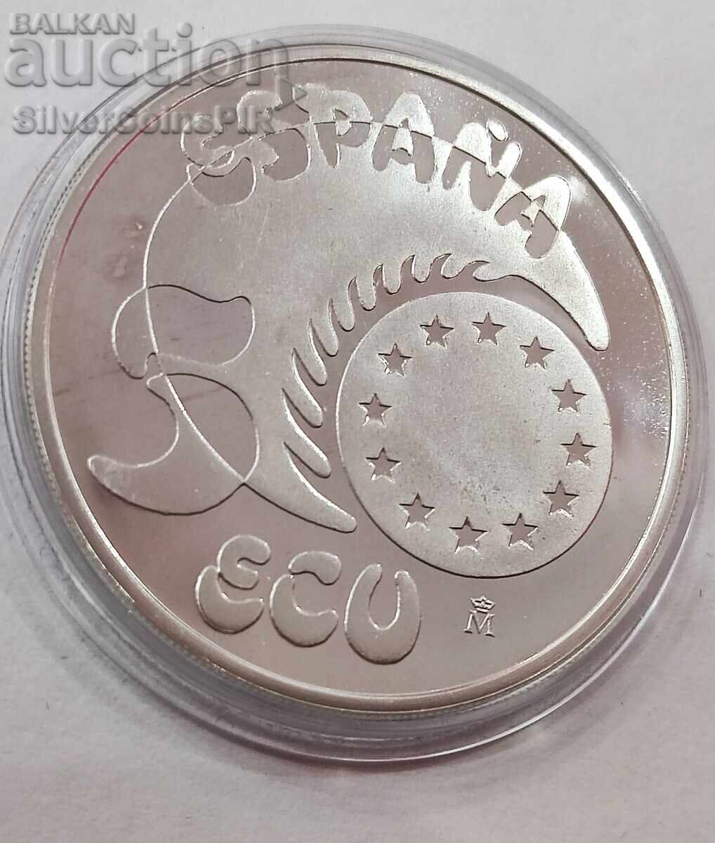 Silver 5 ECU Charlemagne 1989 Spain - 5 Silver 5 ECU Charlemagne 1989 Spain - 5