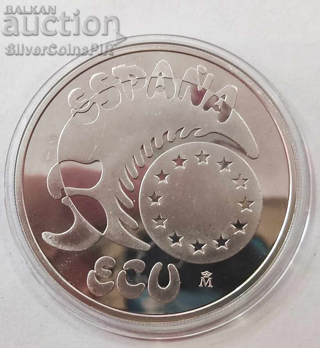 Silver 5 ECU Charlemagne 1989 Spain - 6 Silver 5 ECU Charlemagne 1989 Spain - 6