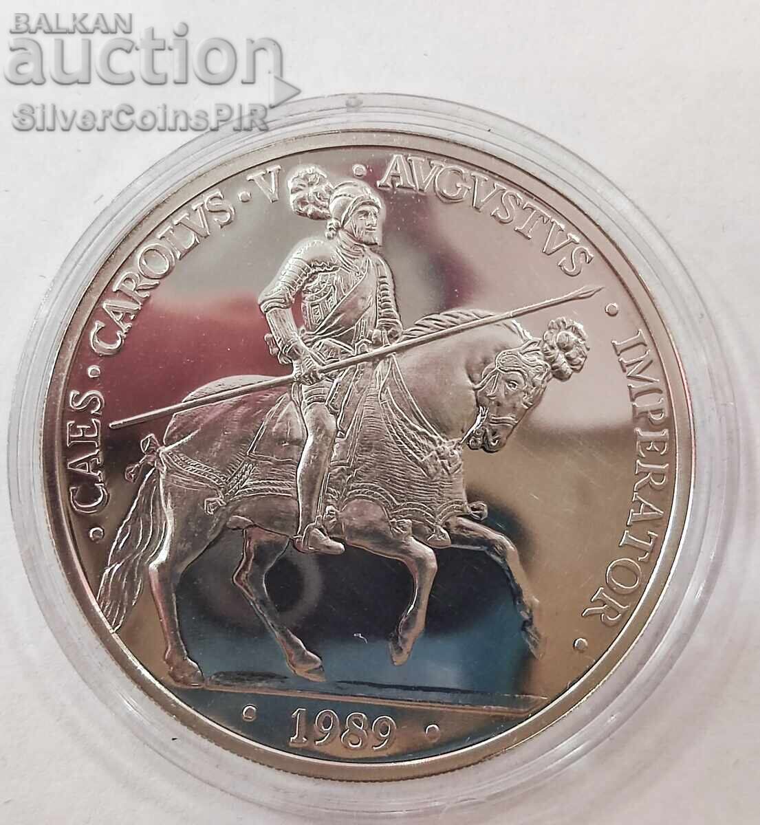 Silver 5 ECU Charlemagne 1989 Spain Silver 5 ECU Charlemagne 1989 Spain