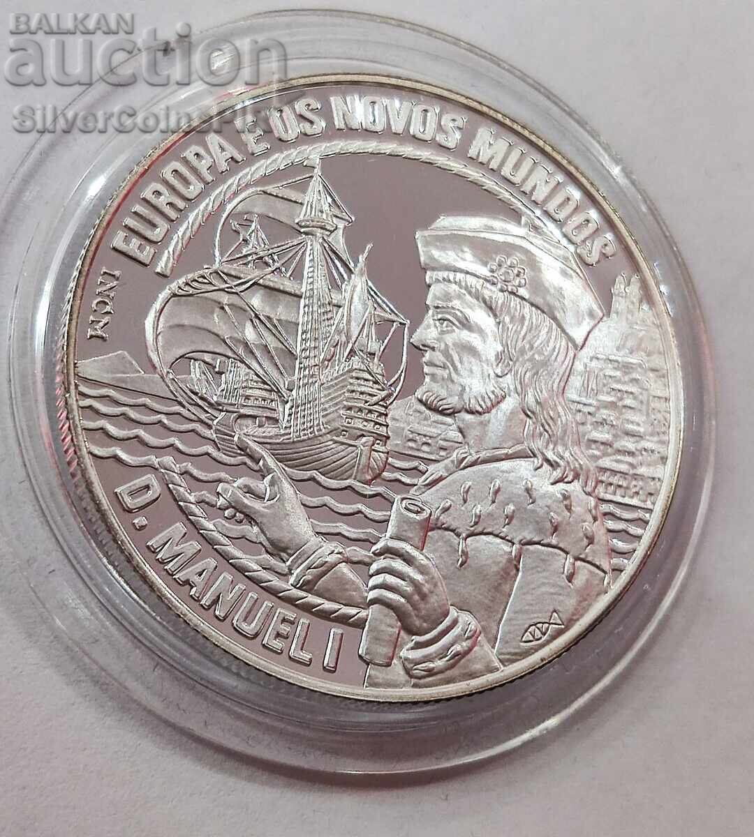 Silver 25 Écus Manuel I 1994 Navigators Portugal with price 120.00 BGN | € 61.36 Silver 25 Écus Manuel I 1994 Navigators Portugal with price 120.00 BGN | € 61.36