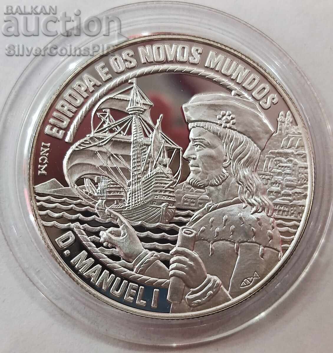 Silver 25 Écus Manuel I 1994 Navigators Portugal Silver 25 Écus Manuel I 1994 Navigators Portugal