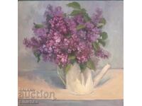Pictură în ulei, liliac