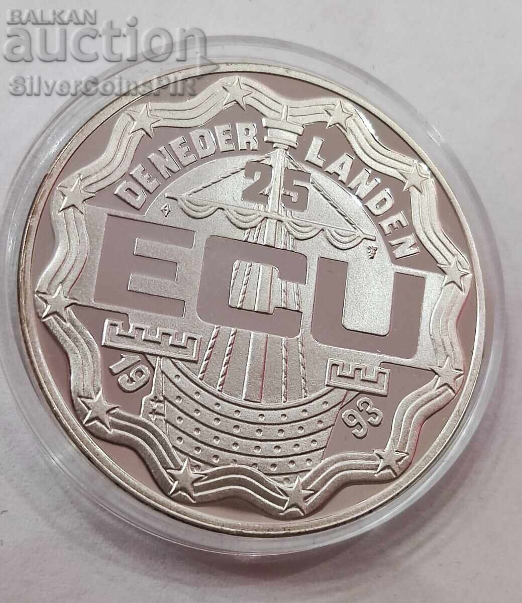 Silver 25 ECU Maastricht Treaty 1993 Netherlands - 5 Silver 25 ECU Maastricht Treaty 1993 Netherlands - 5