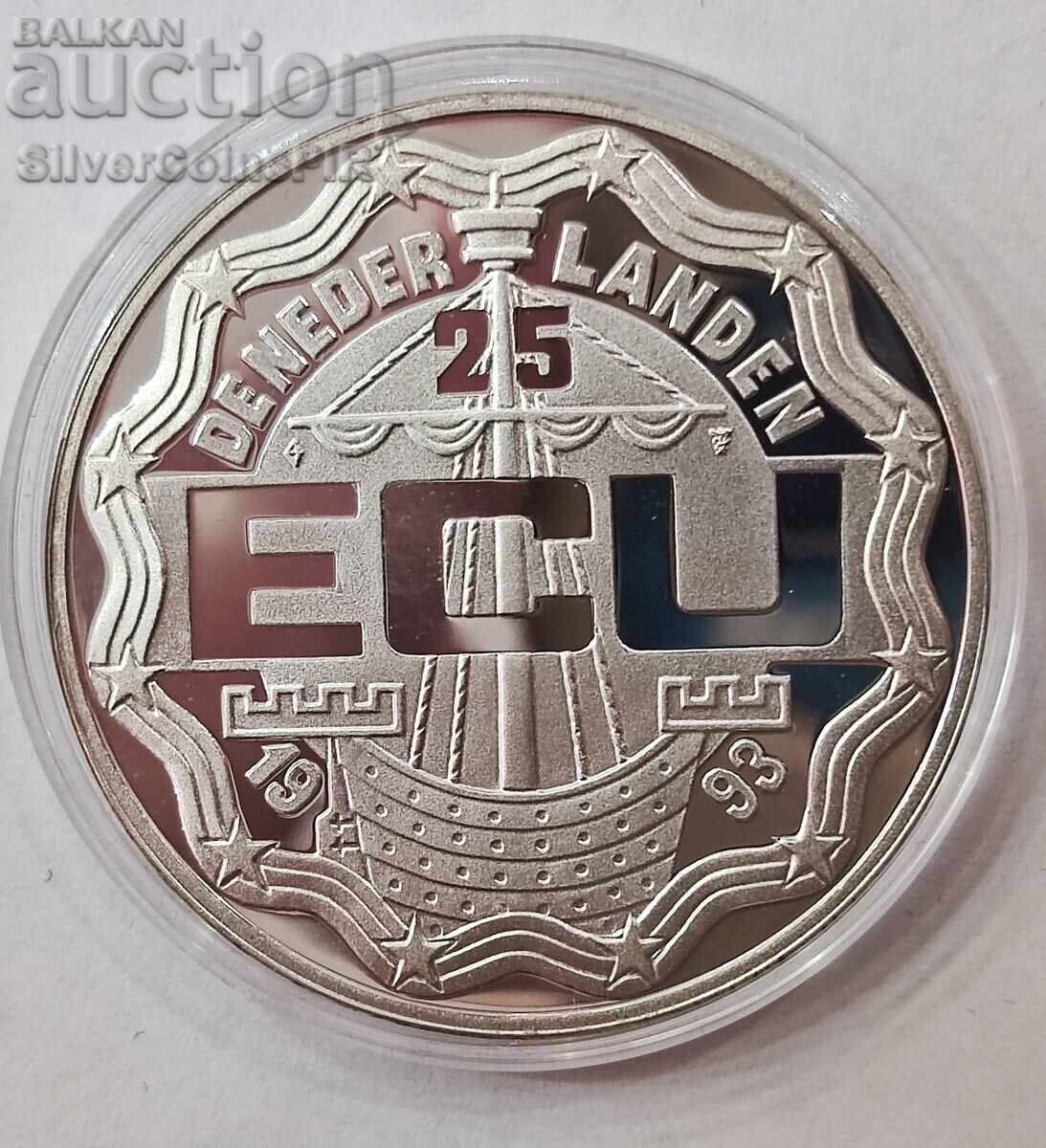 Silver 25 ECU Maastricht Treaty 1993 Netherlands - 6 Silver 25 ECU Maastricht Treaty 1993 Netherlands - 6