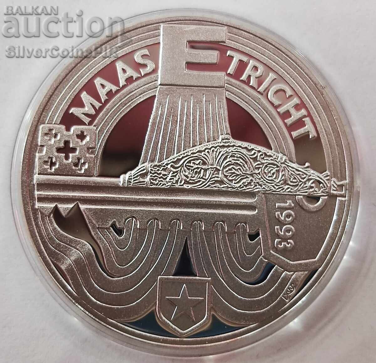 Silver 25 ECU Maastricht Treaty 1993 Netherlands Silver 25 ECU Maastricht Treaty 1993 Netherlands