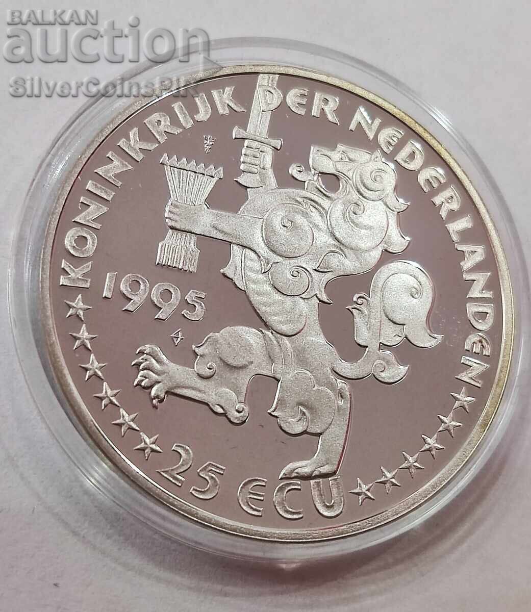Silver 25 ECU Queen Wilhelmina 1995 Netherlands - 5 Silver 25 ECU Queen Wilhelmina 1995 Netherlands - 5