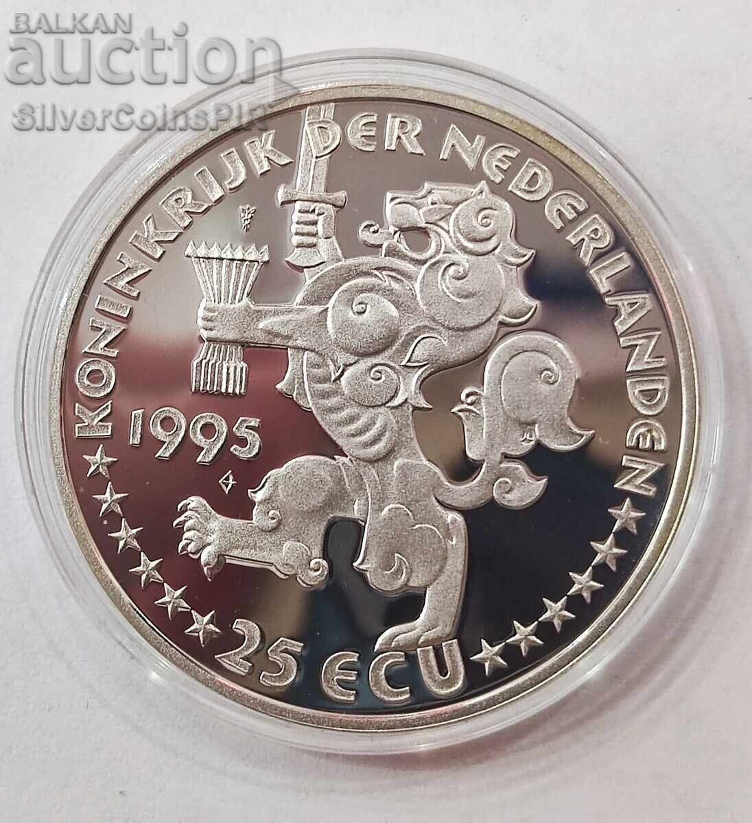 Silver 25 ECU Queen Wilhelmina 1995 Netherlands - 6 Silver 25 ECU Queen Wilhelmina 1995 Netherlands - 6
