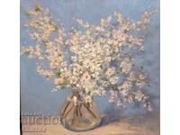 Маслена живопис, цветя.