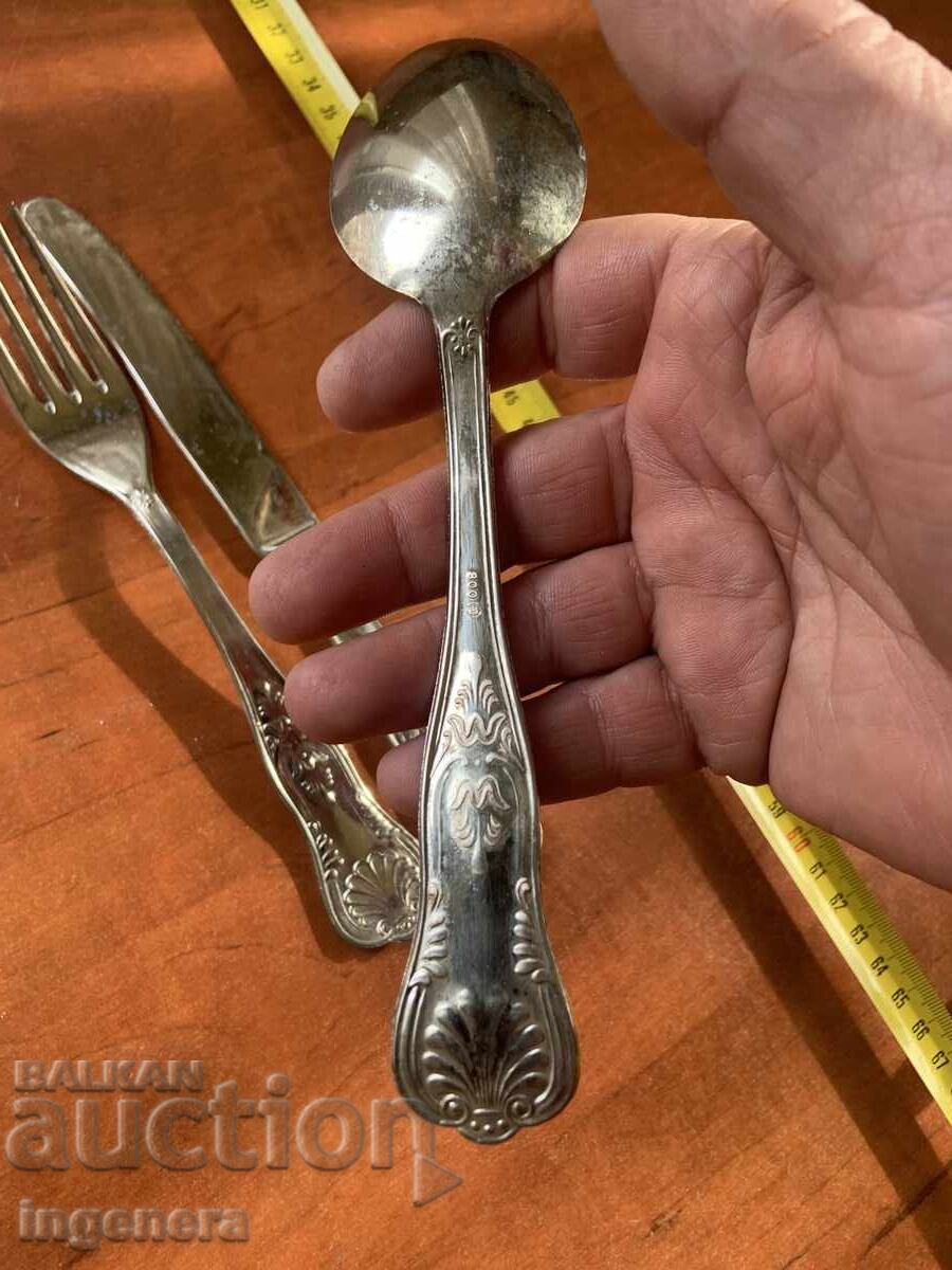 Licitație TACÂMURI-FURCULIȚĂ CUȚIT LINGURĂ ARGINTATE-800