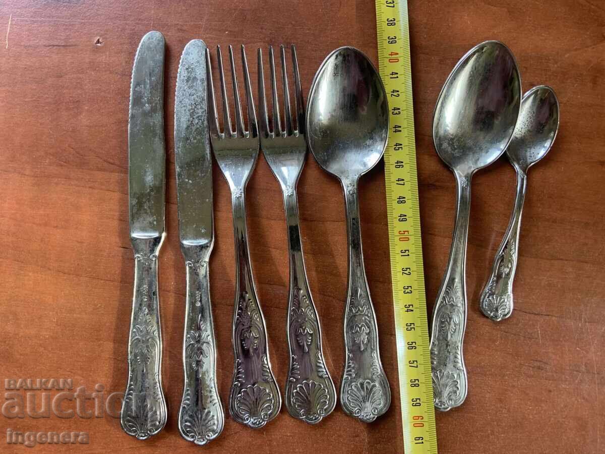 TACÂMURI - FURCULIȚĂ CUȚIT LINGURĂ ARGINTATE - PROBĂ 800