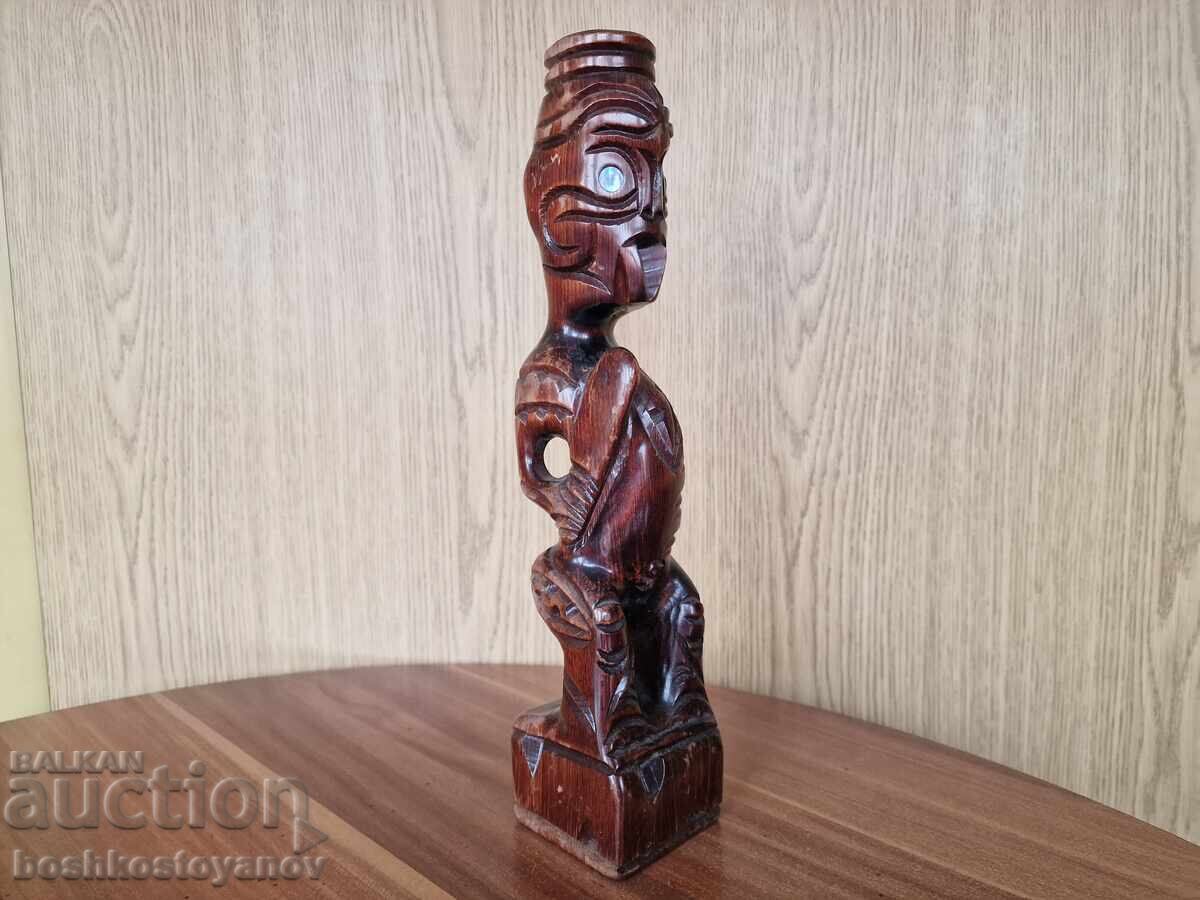 Wooden Tiki deity statue, 32 cm Wooden Tiki deity statue, 32 cm