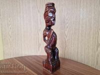 Wooden Tiki deity statue, 32 cm