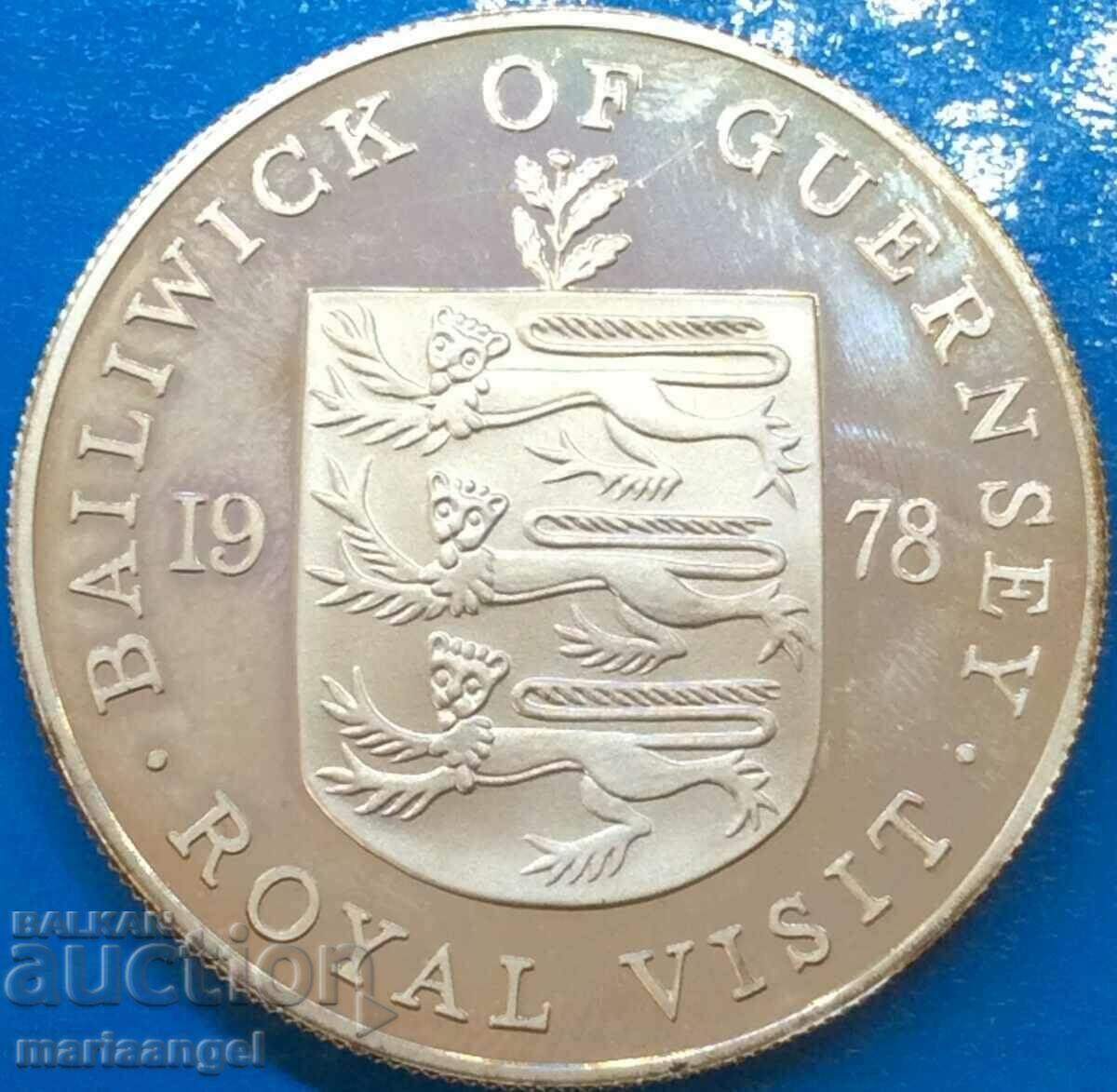 Delivery of Guernsey 25 pence 1987 Royal Visit UNC PROOF 27.95g Ag