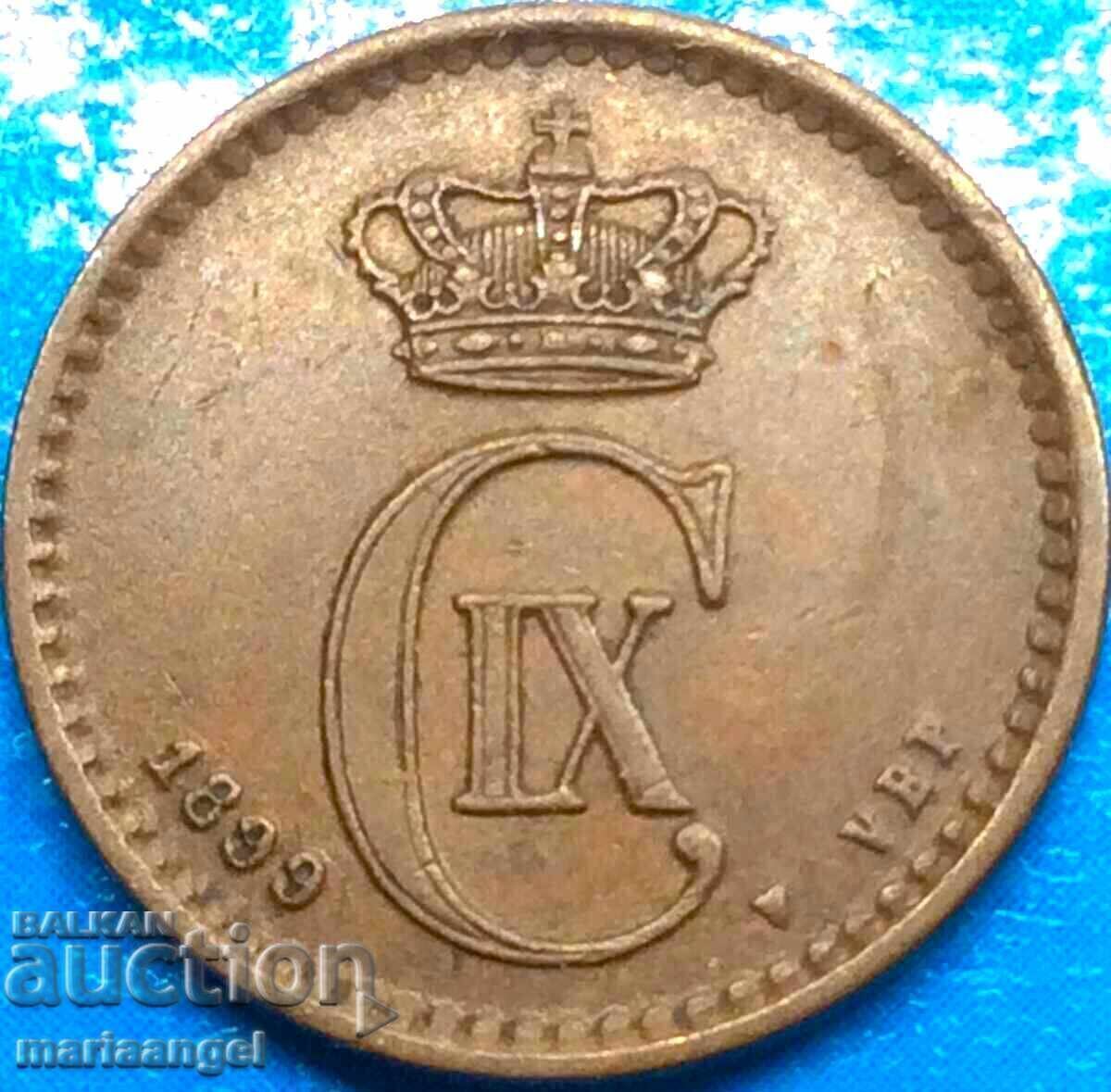 Danemarca 1899 1 ore înainte Christian IX bronz - 6