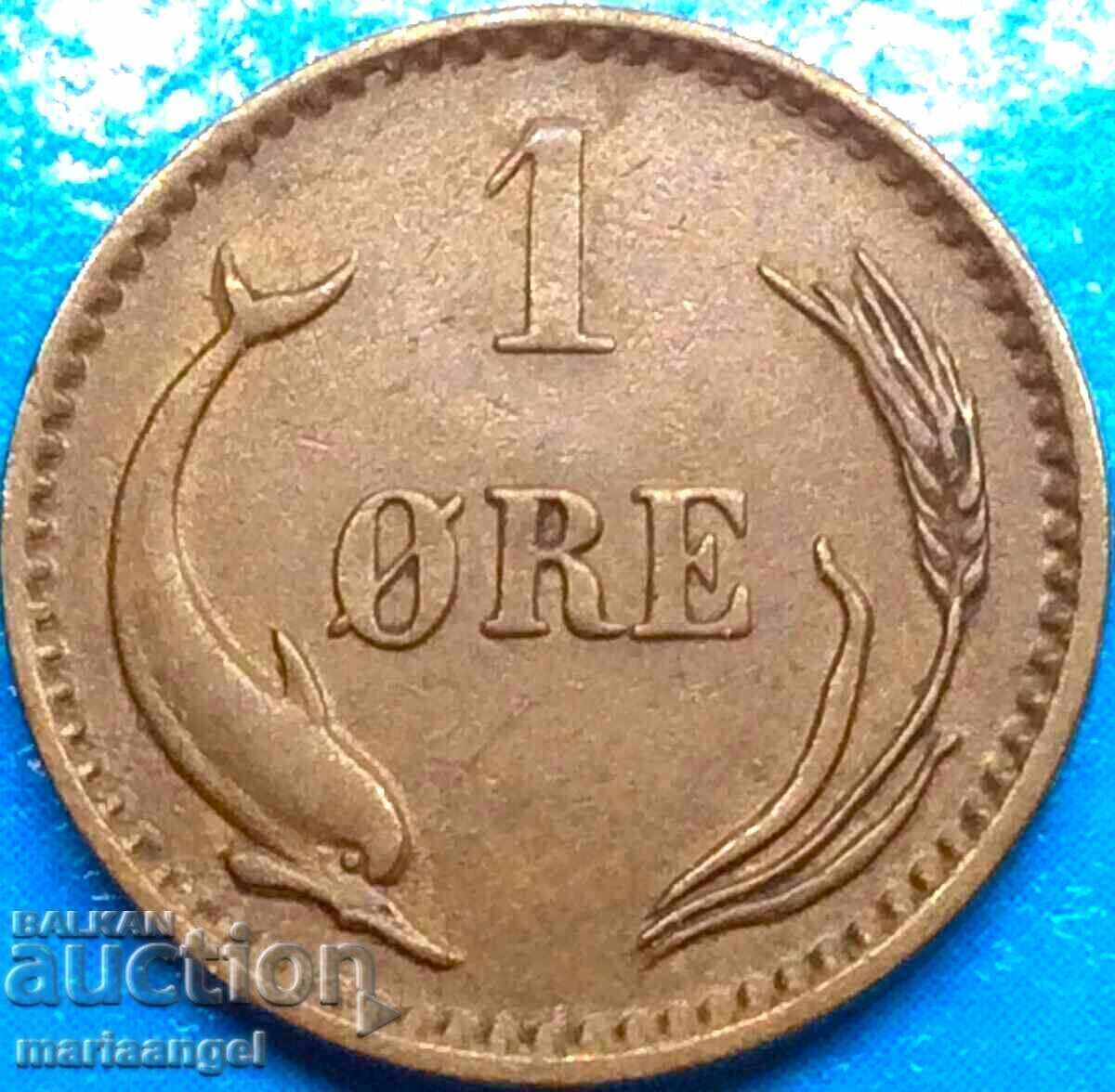 Danemarca 1899 1 ore înainte Christian IX bronz - 7