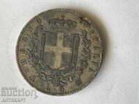 Italy Rare Silver Coin 5 Lire 1876 Silver