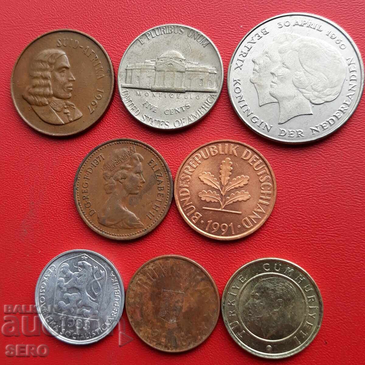 Смесен лот от 8 монети с цена 1.01 лв. | € 0.52