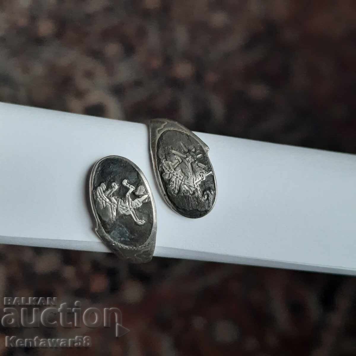 Livrarea Inel vechi rar din argint siam sterling