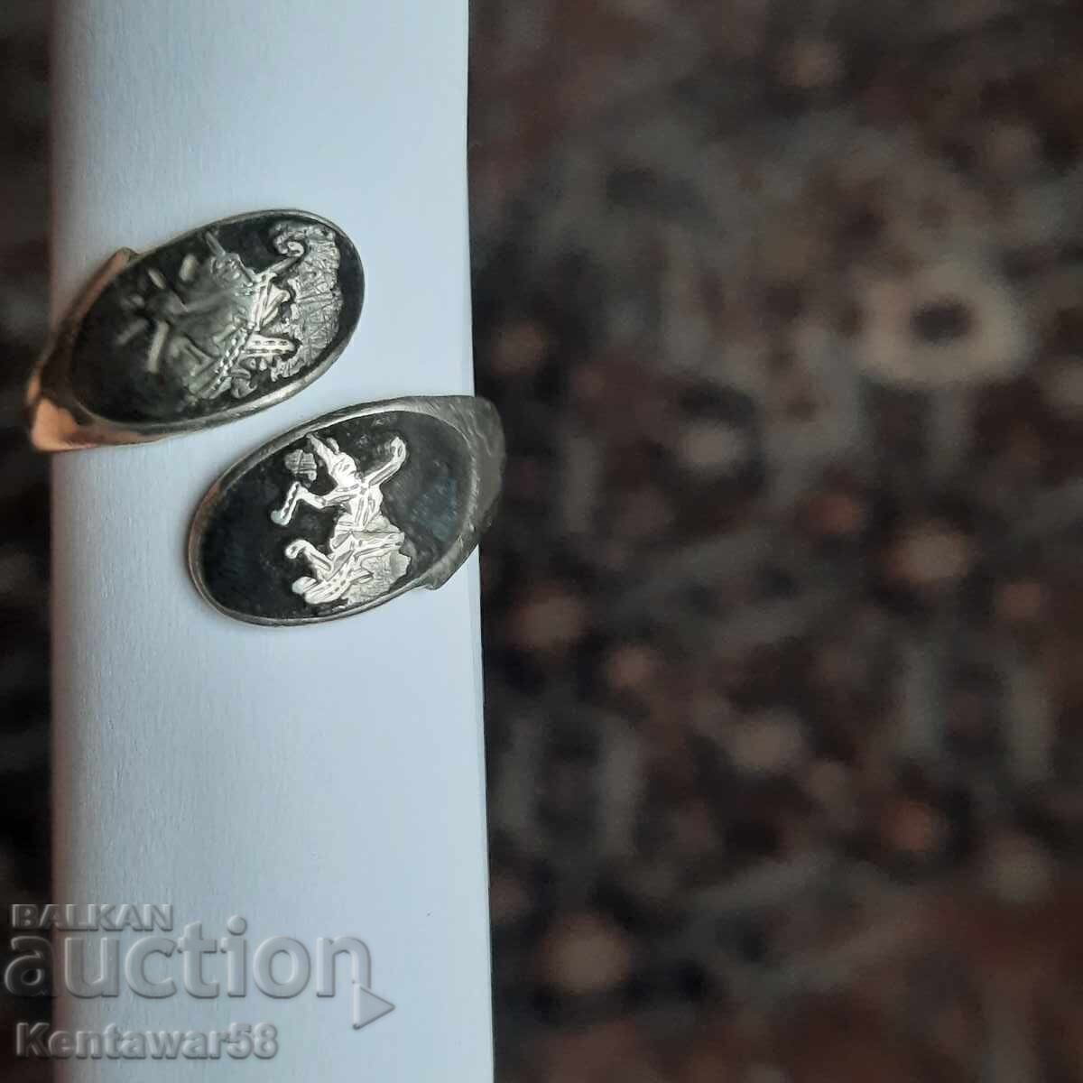 Inel vechi rar din argint siam sterling - 6