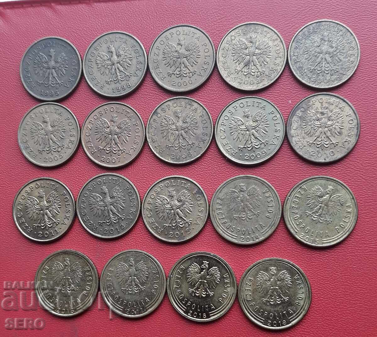 Полша-лот 19х1 грош без повтарящи се години с цена 1.01 лв. | € 0.52 Полша-лот 19х1 грош без повтарящи се години с цена 1.01 лв. | € 0.52