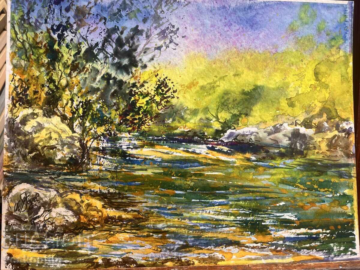 Peisaj acuarelă cu preț 300.00 BGN | € 153.39 Peisaj acuarelă cu preț 300.00 BGN | € 153.39