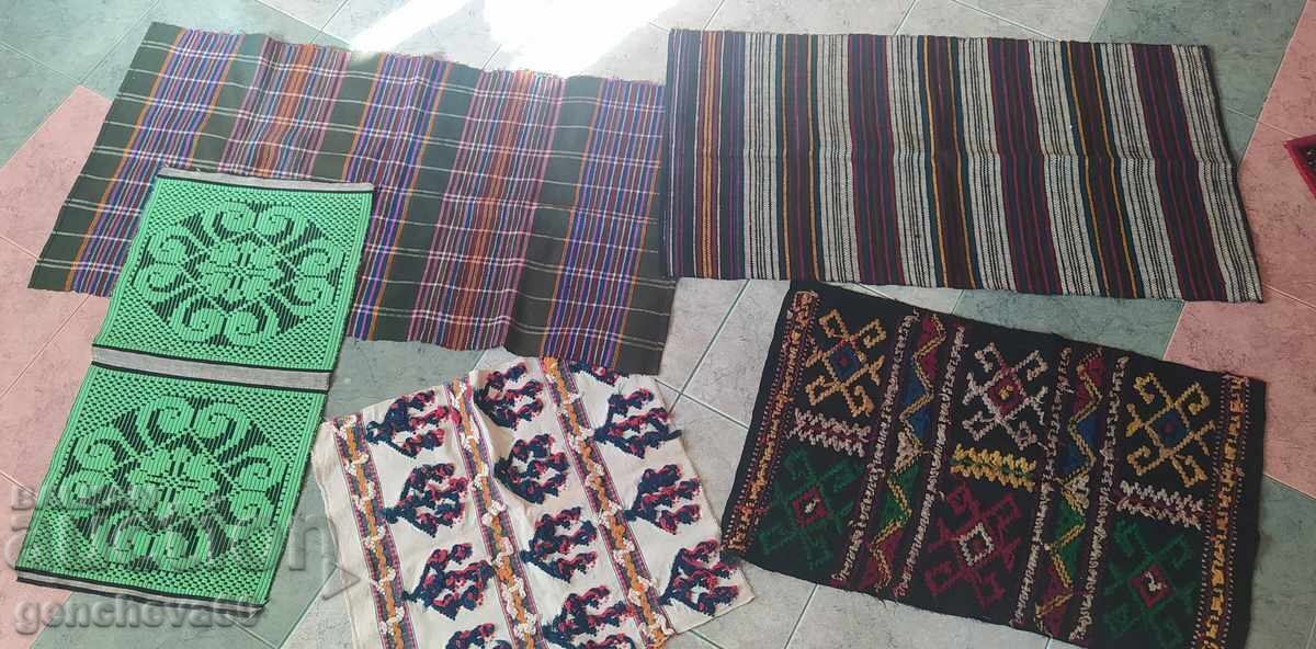 Various old embroidered fabrics, aprons, pillows and others - 7