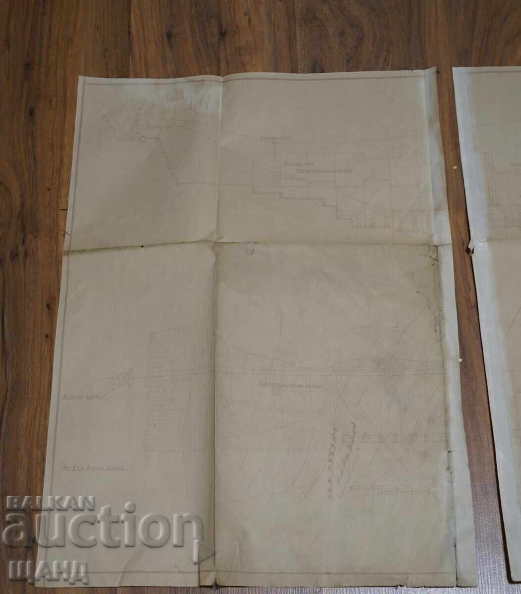 Παλαιό σχέδιο έργου για τη σκυροδέτηση του φράγματος Ροσίτσα 1:100 με τιμή 10.15 BGN | € 5.19