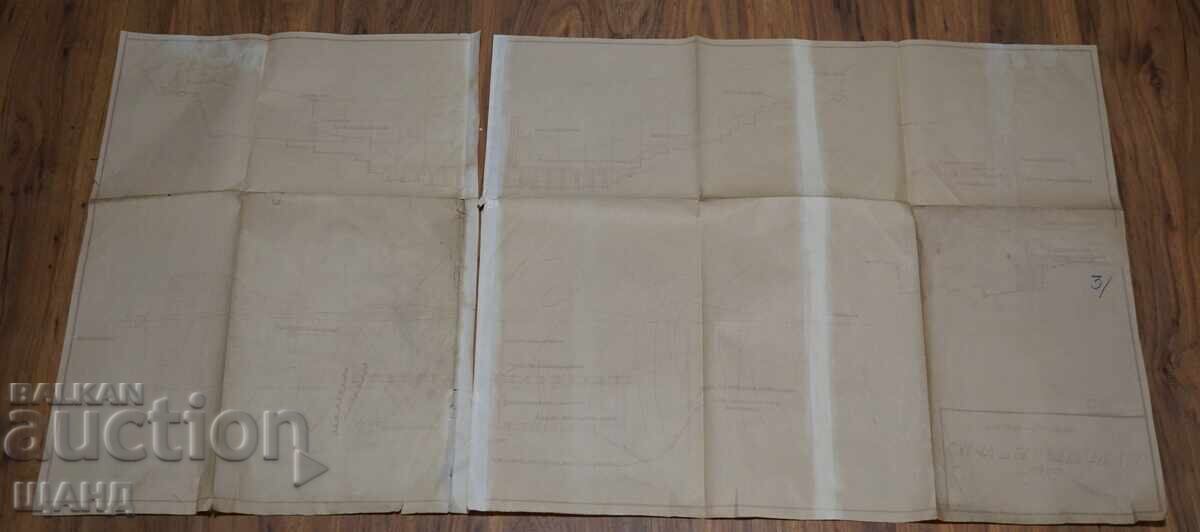 Παλαιό σχέδιο έργου για τη σκυροδέτηση του φράγματος Ροσίτσα 1:100