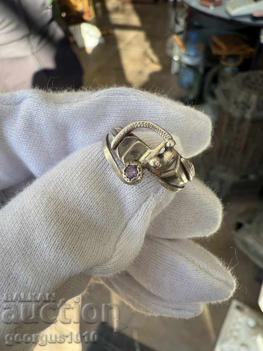 Δημοπρασία Ασημένιο δαχτυλίδι με αμέθυστο Νο. 7642
