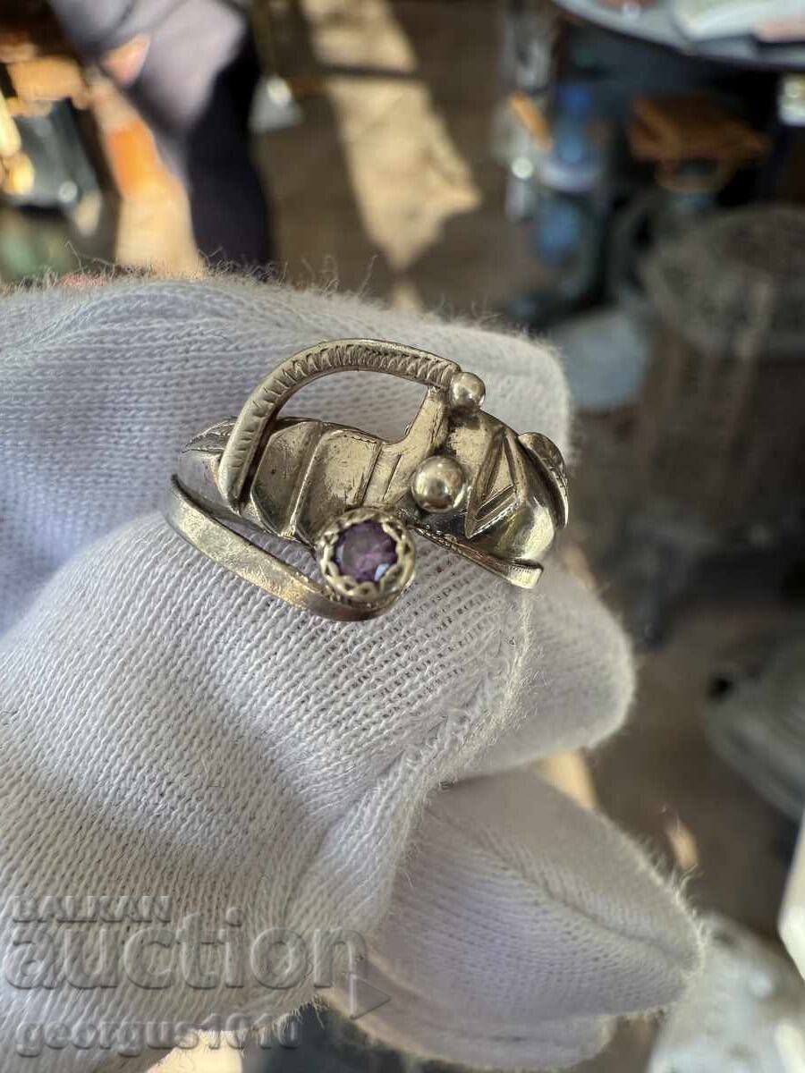 Παράδοση Ασημένιο δαχτυλίδι με αμέθυστο Νο. 7642