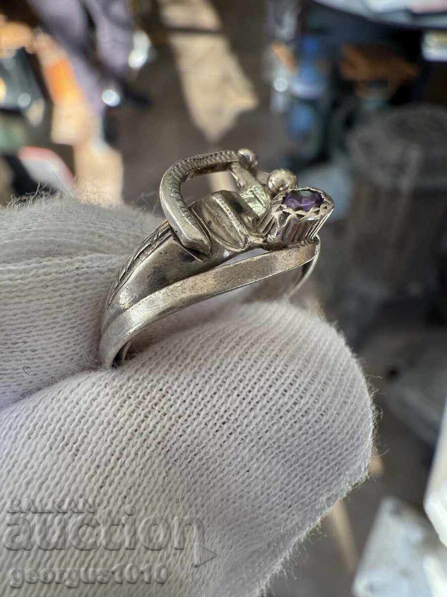 Ασημένιο δαχτυλίδι με αμέθυστο Νο. 7642 - 5