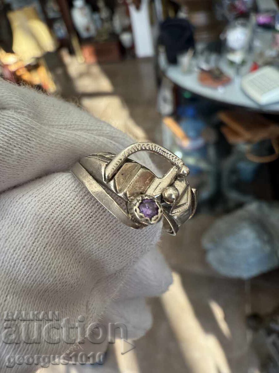 Ασημένιο δαχτυλίδι με αμέθυστο Νο. 7642