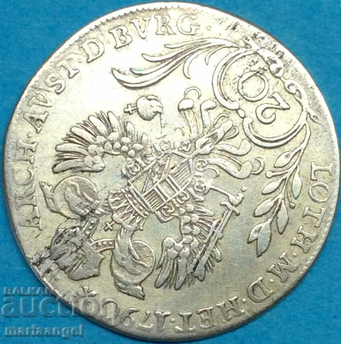 Παράδοση 20 Kreuzers 1790 F Austria Hall Tyrol ασημί - εκτός σπανίου