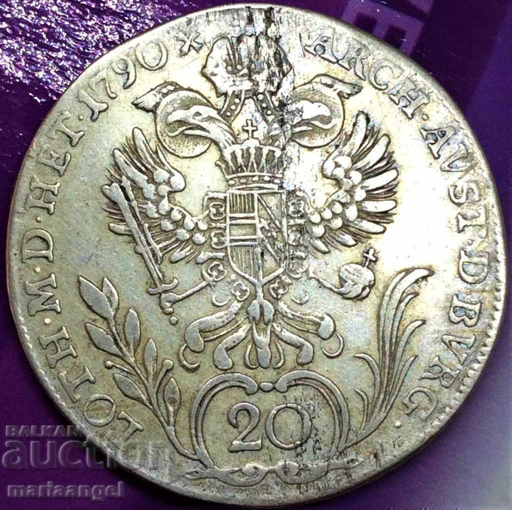 20 Kreuzers 1790 F Austria Hall Tyrol ασημί - εκτός σπανίου - 6