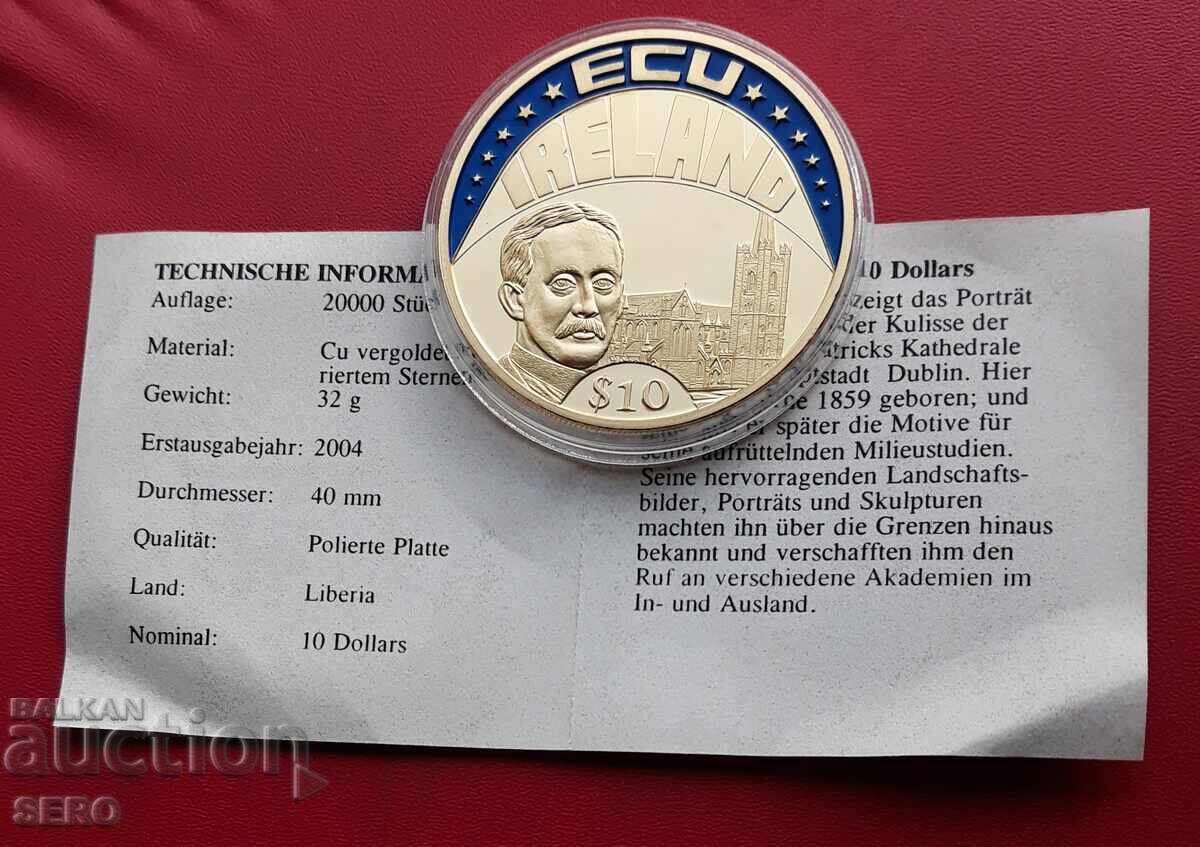 Либерия-10 долара 2003-Ирландия Либерия-10 долара 2003-Ирландия