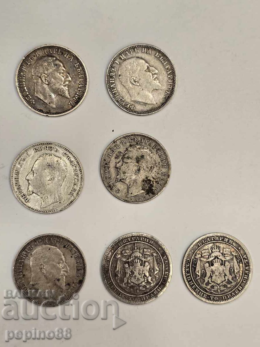 Lot of Silver Coins 1 Lev - 5 Lot of Silver Coins 1 Lev - 5