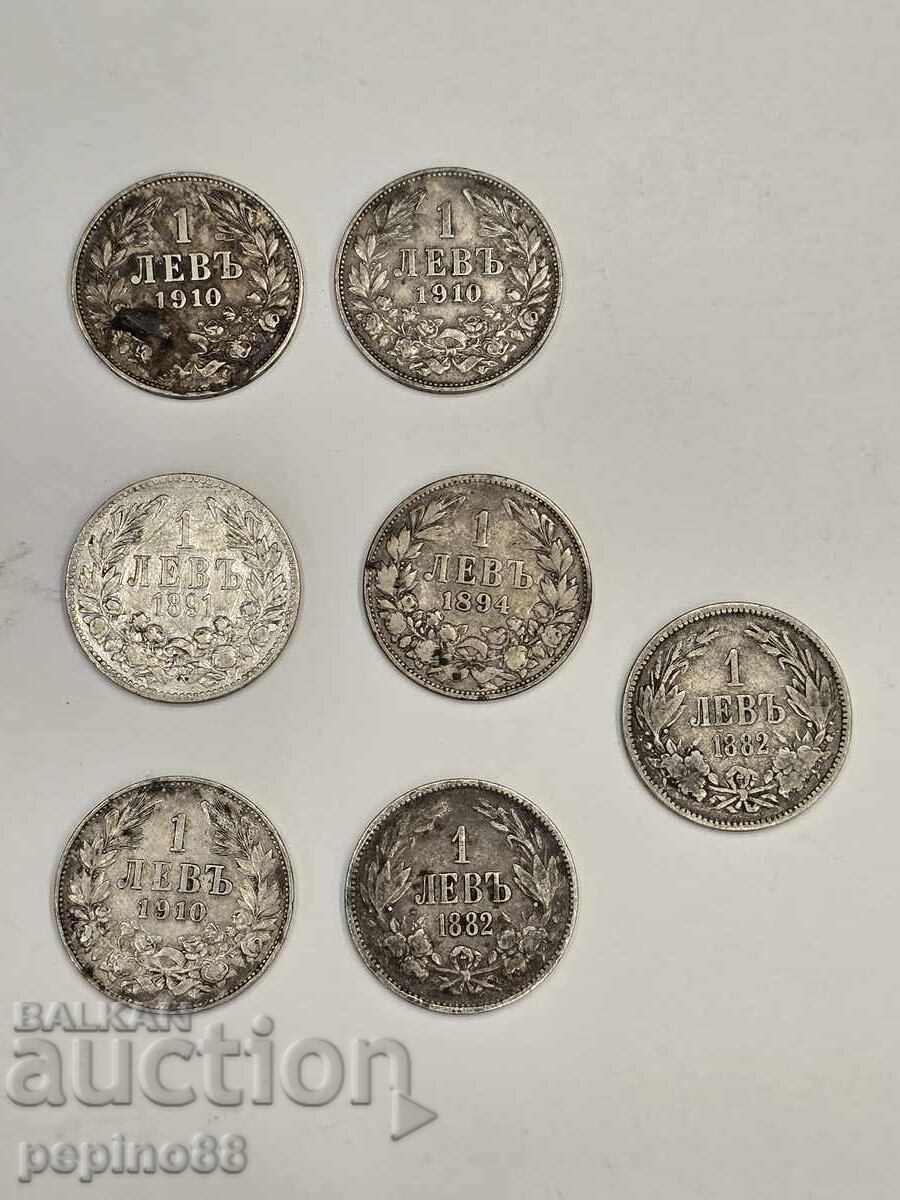 Lot of Silver Coins 1 Lev Lot of Silver Coins 1 Lev