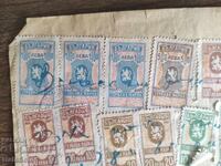 Document vechi cu trei mărci de 1000 leva 1945